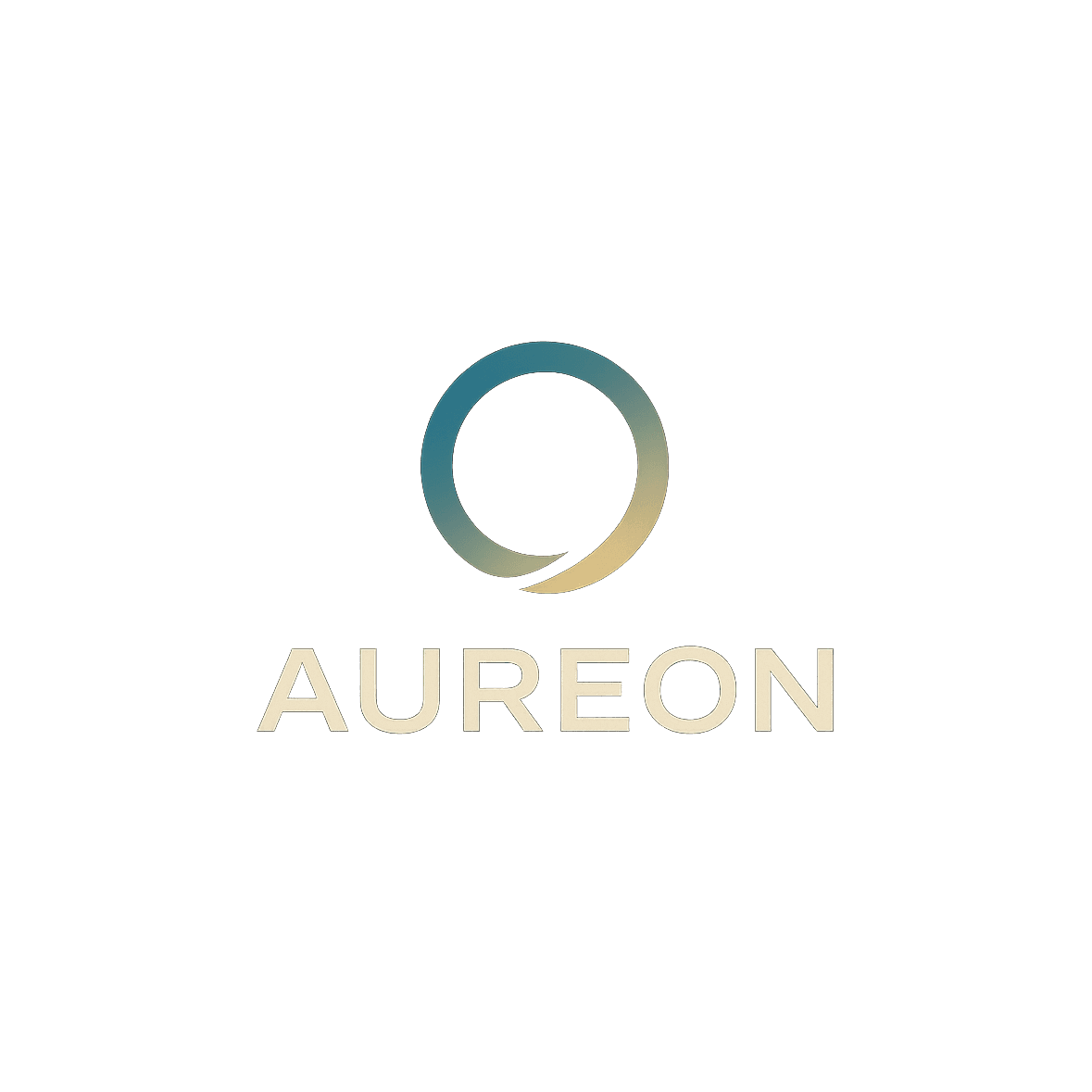 Aurneon lockup: open ring above the wordmark